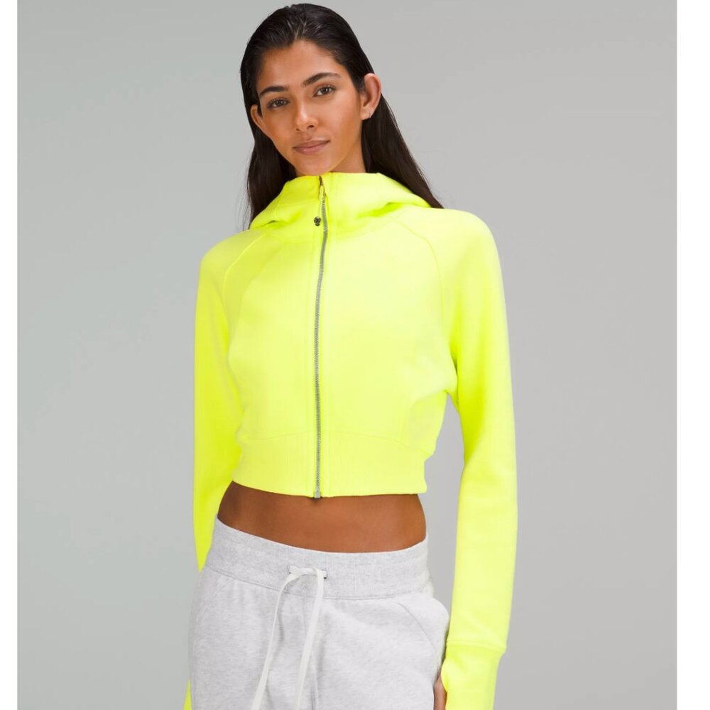 NWT - Lululemon Scuba Full-Zip Cropped Hoodie - Electric Lemon Sz 6